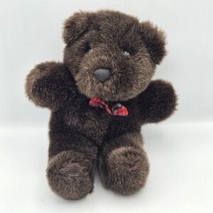 Vintage Classic Teddy Bear Plush Brown Extra Soft 8" Bow Tie